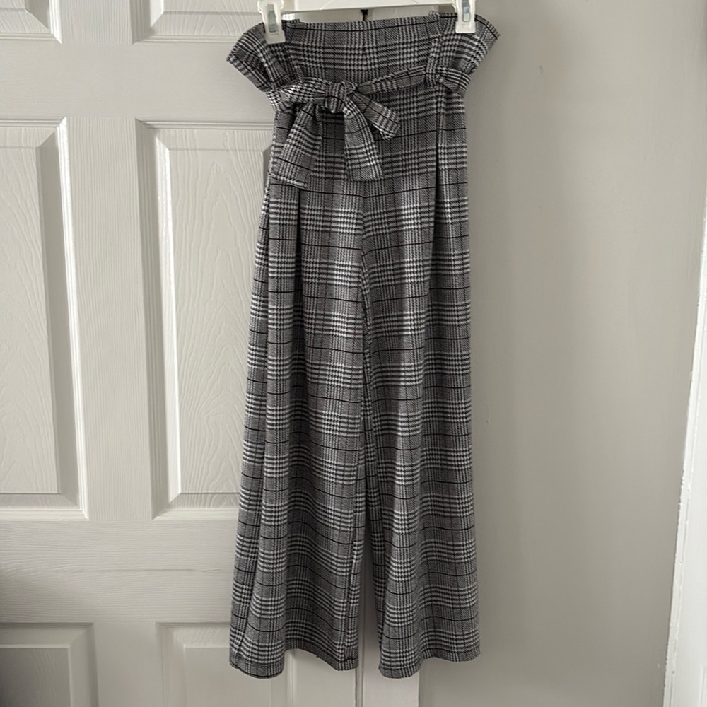 Houndstooth Wide Leg Pants